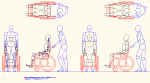 人物モデル化 介助人有り車椅子用 DXF