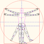 ダ・ヴィンチ「浮いとるウィウス的人体図」 DXF