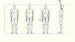 人物モデル化 成人男性(正面 側面立ち)Ⅱ DXF
