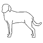 犬の添景図　立面