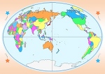 世界図　白地図