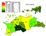香川県の人口密度