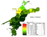 愛媛県の人口密度