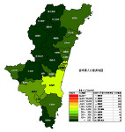 宮崎県の人口密度