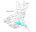 茨城県の白地図
