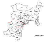 宮城県の白地図