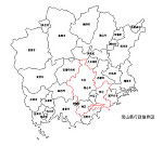 岡山県の白地図
