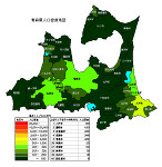 青森県の人口密度