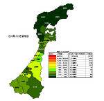 石川県の人口密度
