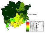 岡山県の人口密度