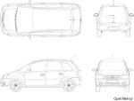  【Opel】Meriva　車CADデータ　2面図