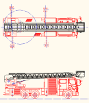 はしご車 平面側面 DXF