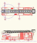 はしご車 平面側面 DXF