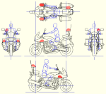 CB1300P 白バイ 点景・計画用 DXF