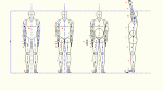 人物モデル化 成人男性(正面 側面立ち)Ⅱ JWW