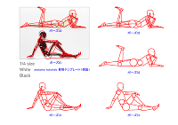anatomy tutorialsの骨格テンプレート(側面)と人物モデル化のポーズ比較 MPZ