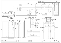 002片引き戸木枠図･木製片片引き戸建具
