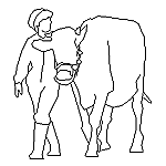 人物・動物CAD添景（人＆牛）
