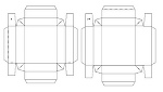 紙で作る箱の展開図　フタ部分