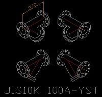 JIS10K_鋳鉄製ストレーナー等角図