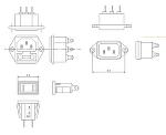 機器用パネル取り付けコンセント