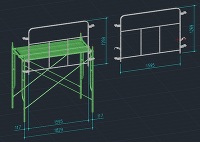建築足場架設材　先行手摺枠（ライフガード）