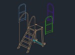 鹿島建設仕様　トラックラダー（可搬式タラップ） 3D