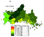 山口県の人口密度