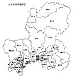 岐阜県の白地図