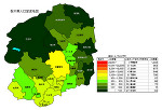 栃木県の人口密度