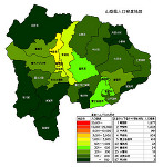 山梨県の人口密度