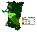 秋田県の人口密度