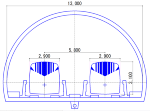 リニア中央新幹線の山岳トンネル断面