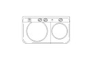 2槽式の洗濯機　平面図