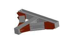 3D支保工　H400-火打受ﾋﾟｰｽ45